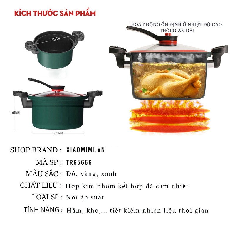 Nồi áp suất dùng bếp từ đa năng mini totipotent pot 3.5L XIAOMIMI.VN TR65666