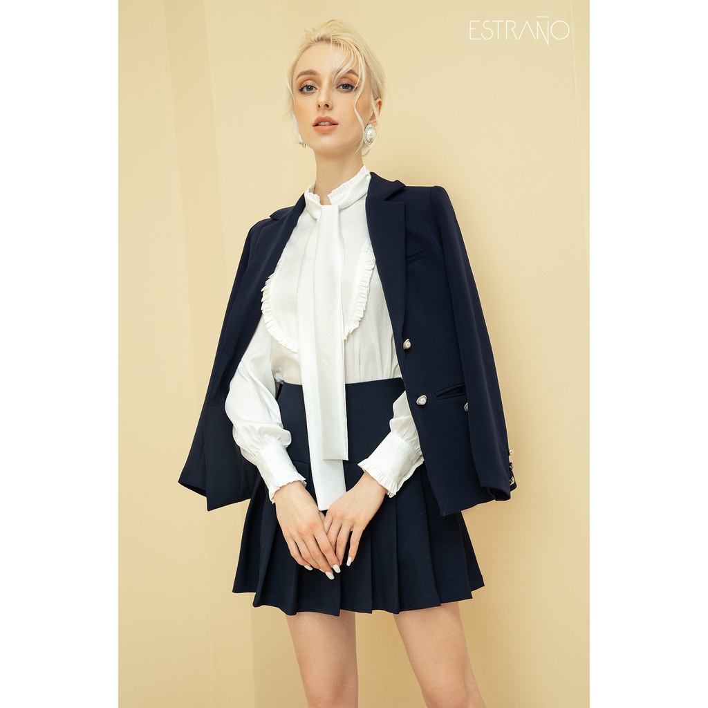 Áo sơ mi cổ nơ, chân váy xòe trẻ trung, thanh lịch : Fiona Blouse và Emma skirt by Estrano