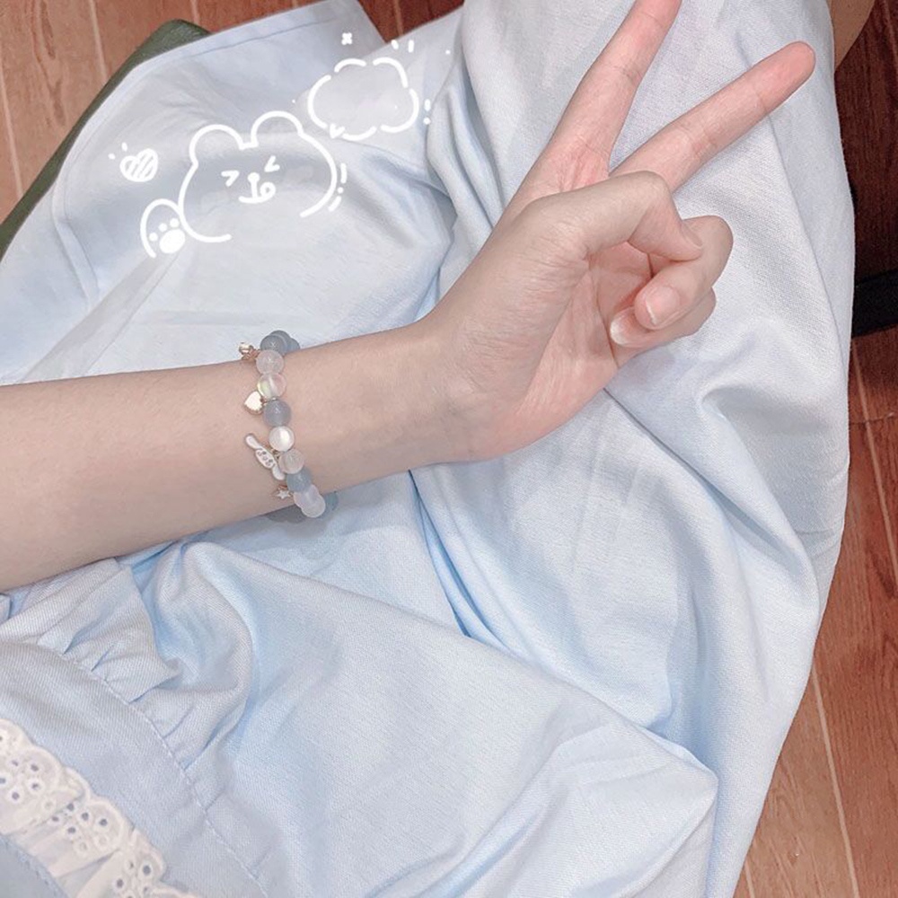 Set 2 Vòng Tay Co Giãn Đính Hạt Pha Lê Cinnamoroll Dễ Thương Ngọt Ngào Cho Bạn Gái