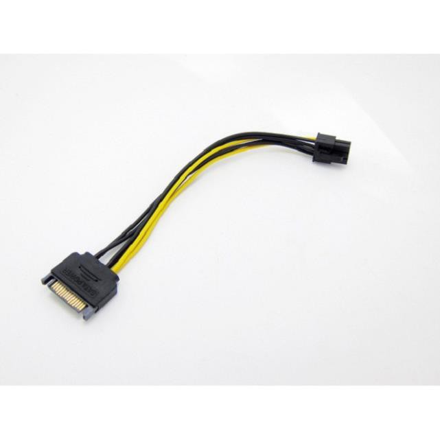 Cáp Chuyển Nguồn SATA Sang 6Pin – Dây Chuyển SATA 15Pin to 6Pin PCIe Cấp Nguồn VGA