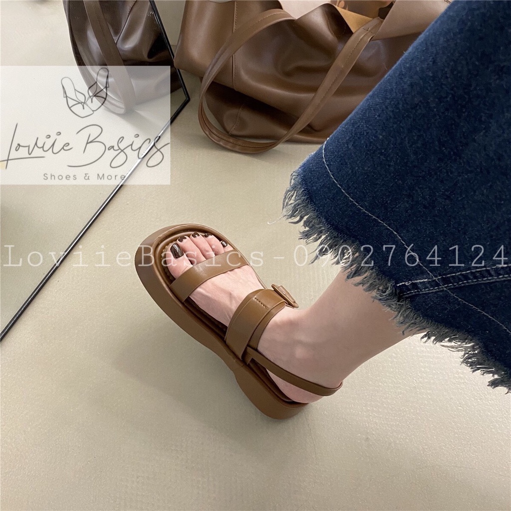 SANDAL XUỒNG LOVIIE BASICS - GIÀY THỜI TRANG NỮ HAI QUAI NGANG ĐẾ BẰNG NỮ TÍNH S220902