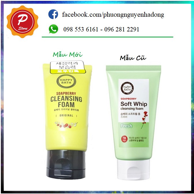 [Mẫu Mới] Sữa Rửa Mặt Soapberry Soft Whip Cleansing Foam Happy Bath Fresh 150g | BigBuy360 - bigbuy360.vn