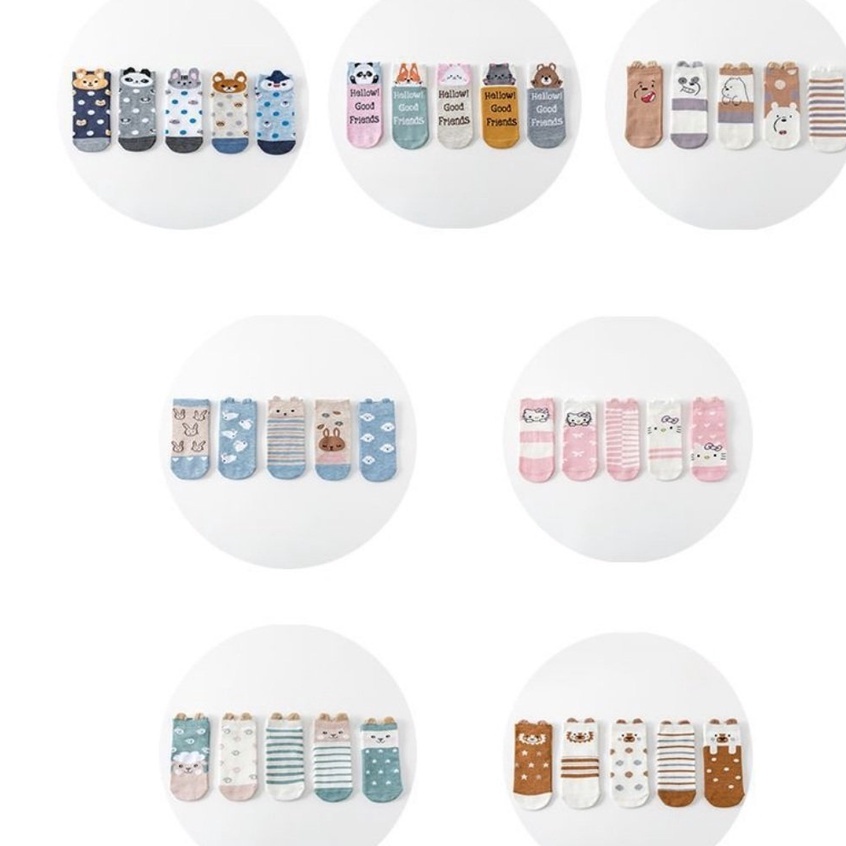 Vớ tất cổ ngắn thỏ gấu mèo HELLO hoạt hình thú có tai