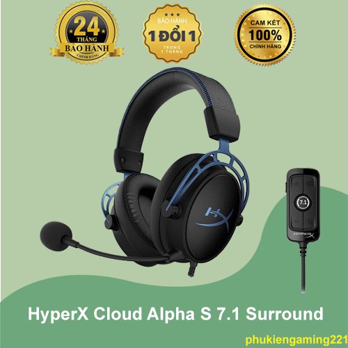 Tai nghe chơi game HyperX Cloud Alpha S 7.1 Surround - Hàng Chính Hãng