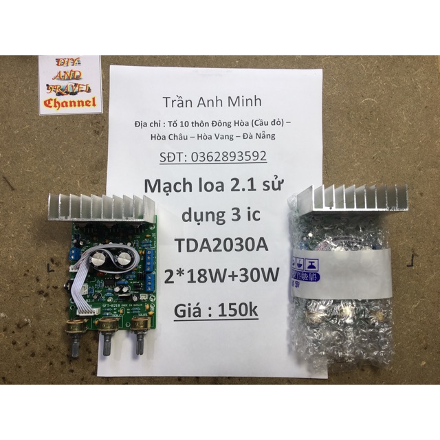 Mạch loa 2.1 TDA2030 ( hình thật ) công suất 2*18W + 30W cực hay