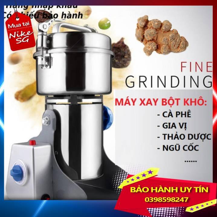 [ HOÀN XU] Máy xay đồ khô nghiền tinh bột nghệ ngũ cốc tam thất loại 800g nắp gài inox-Bảo hành uy tín - LỖI 1 ĐỔI 1