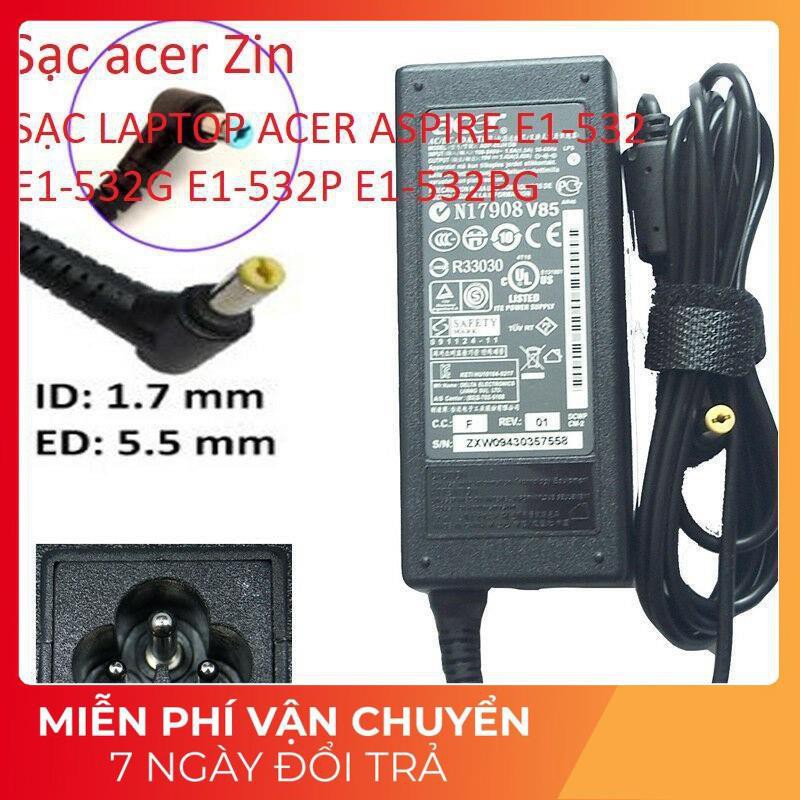 ⚡️[Sạc zin] SẠC LAPTOP ACER ASPIRE E1-532 E1-532G E1-532P E1-532PG 19V - 3.42A - 65W Chân vàng 5.5 x 1.7 mm