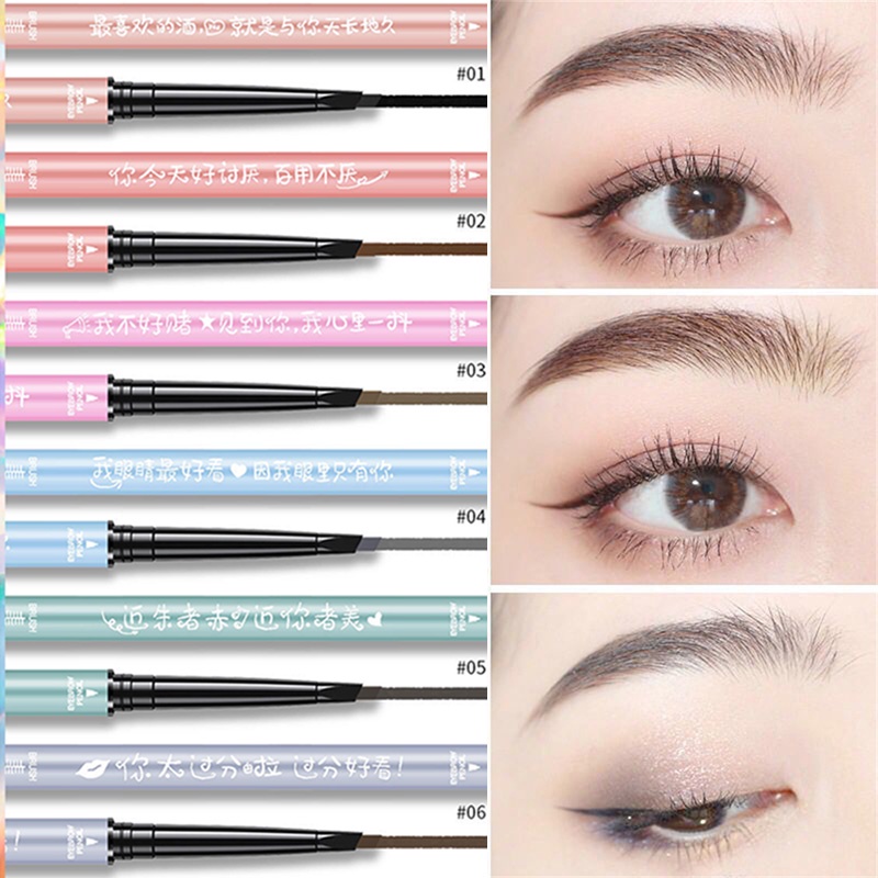 Set Bút Kẻ Lông Mày 6 Màu Lâu Trôi Chống Thấm Nước