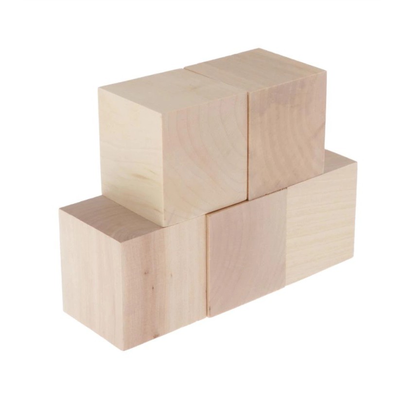 Khối gỗ vuông, gỗ lập phương 5x5x5cm làm đồ chơi xếp hình, thủ công, trang trí chụp hình sản phẩm,.. - Luân Air Models