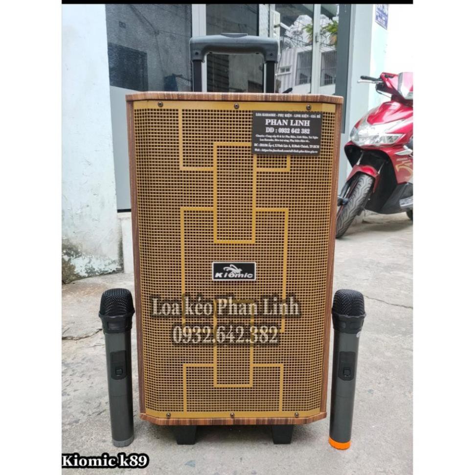 Loa kéo k89 kiomic kèm 2 micro không dây UhF