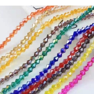 1 dây pha lê đá hình chóp nón 4mm làm vòng tay, diy