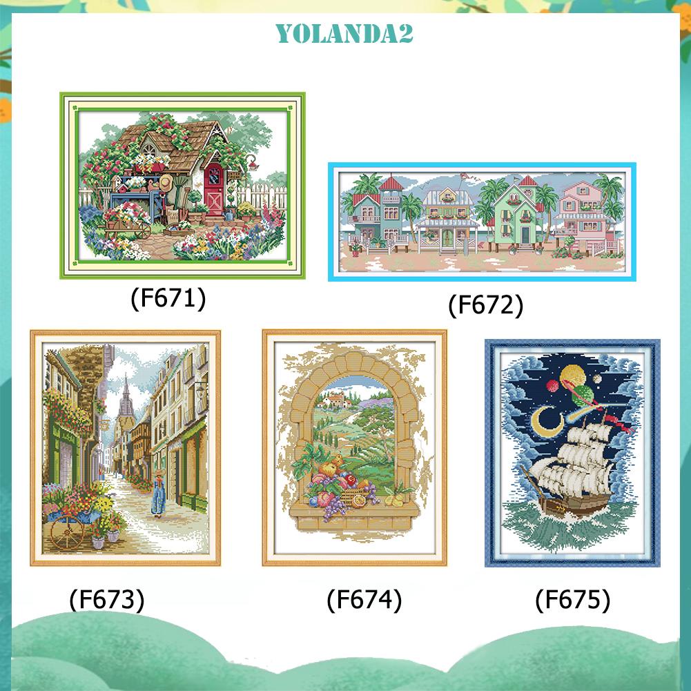 Bộ Dụng Cụ Thêu 14ct Hình Phong Cảnh