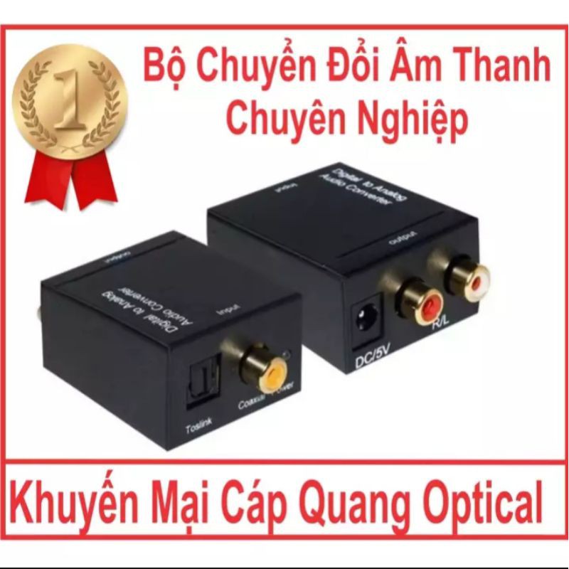 Bộ chuyển đổi âm thanh Optical ra AV Vinagear XL2 (tặng dây quang 1m) - Bảo Hành 12 Tháng