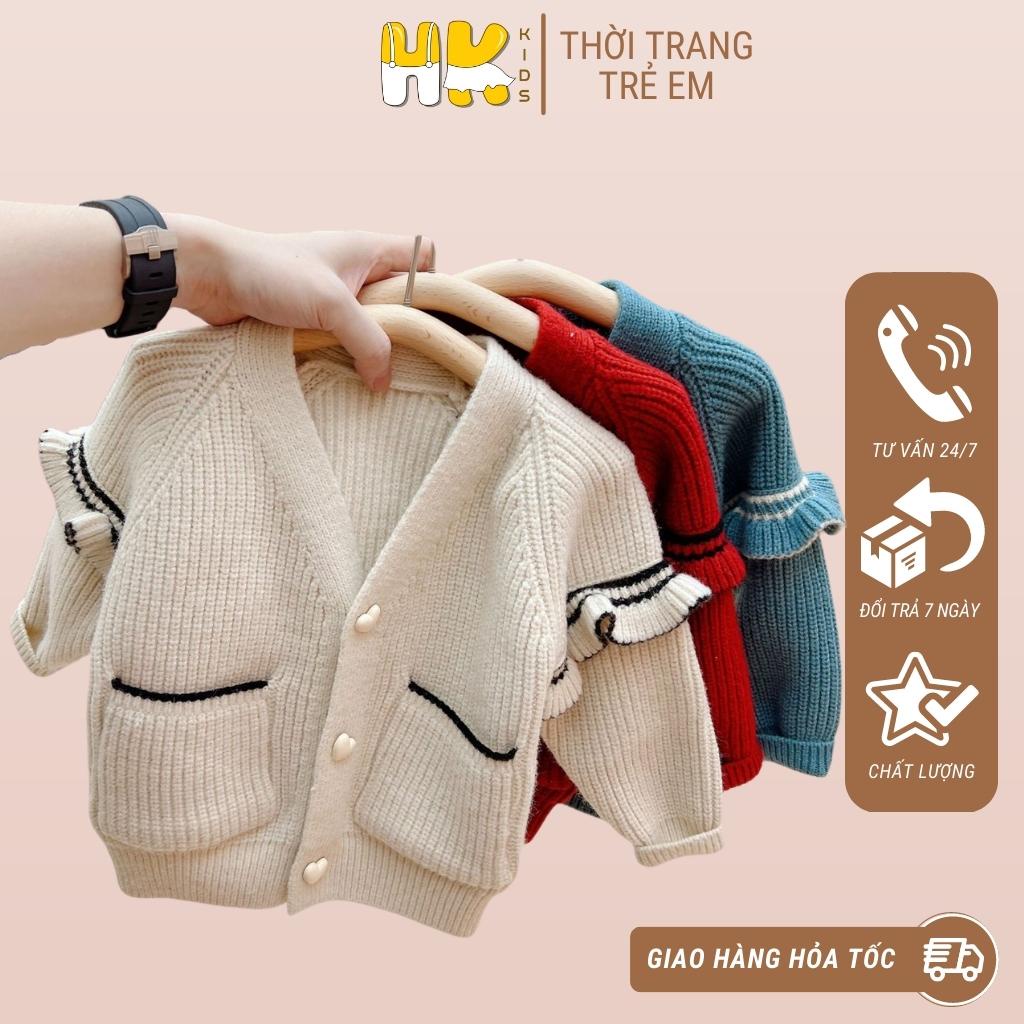 Áo len cho bé HK KIDS, áo len cardigan cao cấp dài tay chất len mềm mịn đanh lì size cho bé từ 3 đến 8 tuổi (mã 1006)