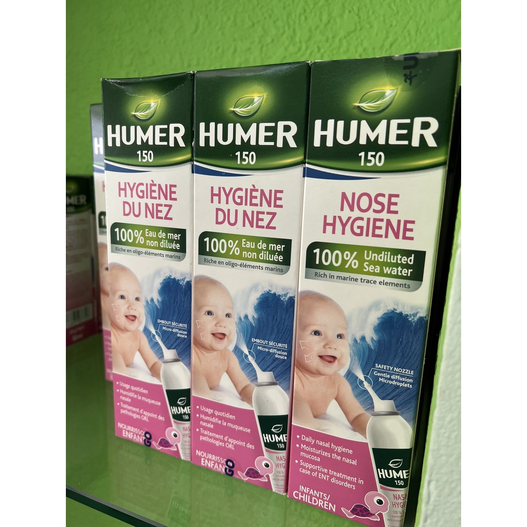 HUMER 150 HUMER NOSE HYGIENE-BÌNH XỊT MŨI NƯỚC MUỐI ĐẲNG TRƯƠNG PHUN SƯƠNG GIẢM VIÊM MŨI, NGHẸT MŨI, SỔ MŨI