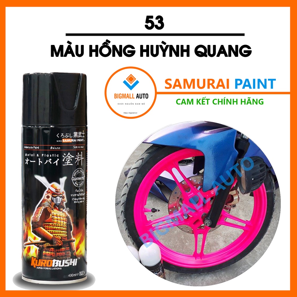 Combo 4 sơn samurai Hồng Huỳnh Quang 53 cao cấp 2k chuẩn quy trình sơn xe máy 2K04 - uc1002 - 53 - 2K01