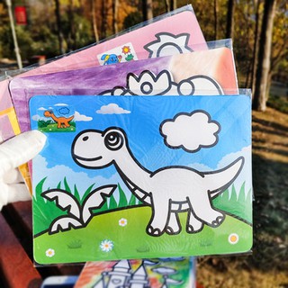 100 Tranh cát khổ A5 Nền màu cho bé có sẵn 6 túi cát cho bé (sỉ)