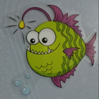 Sticker ủi lên vải và áo quần hình con cá điện béo ú kt 6*7