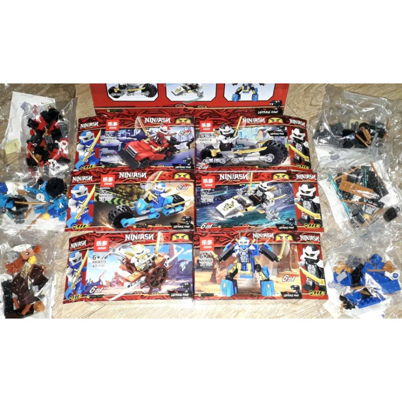 Lắp ráp 1 hộp LegoNinjago A8087 có trên 50 chi tiết bằng nhựa rất đẹp