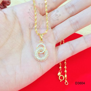Dây chuyền nữ dạng xoắn mặt 2 hình tròn đính đá cao cấp Orin D3604 đẳng cấp