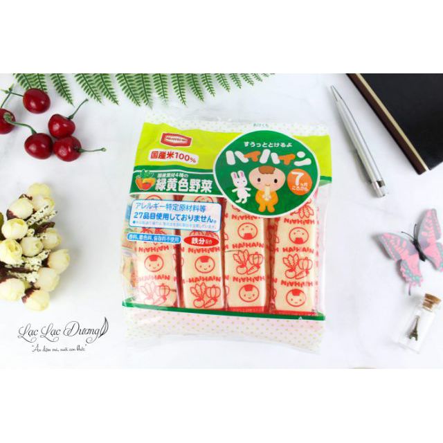 Bánh gạo tươi ăn dặm Hahai cho bé từ 7 tháng tuổi, 3 vị sữa rau củ hải sản