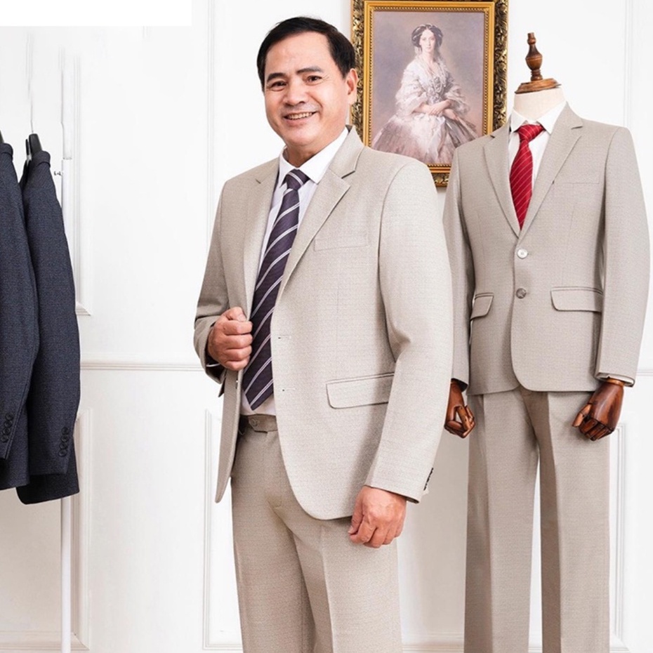 bộ vest nam trung niên 2 lớp dầy dặn,phù hợp đi dự tiệc, sự kiện