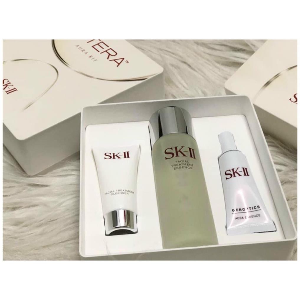 Bộ 3 Món Dưỡng Trắng Da SK II Mini Set PITERA AURA KIT (FTE75ml, SRM20ml, Aura10ml) chính hãng Nhật Bản .