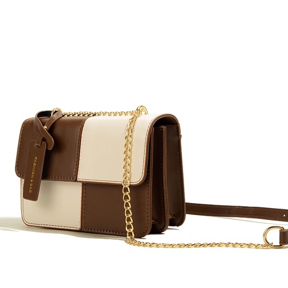 🌸Hàng Order🌸 Túi Xách Muzi&kai Chính Hãng Da Trơn Họa Tiết Nắp Gập Dinh Quai Da Phối Xích Sang Chảnh Nữ Tính 🌸Quảng Châu