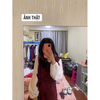 Váy đỏ phối len
