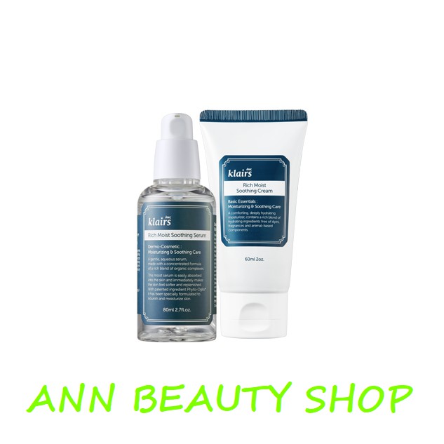 Kem Dưỡng/Tinh Chất Câp Ẩm Chuyên Sâu Klairs Rich Moist Soothing