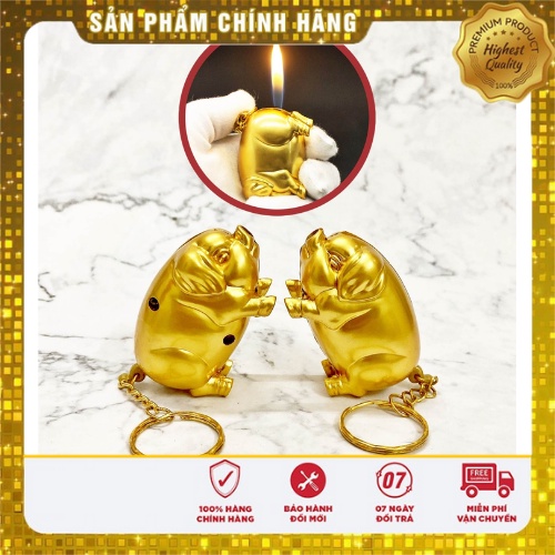 𝘽𝙖̣̂𝙩-𝙇𝙪̛̉𝙖 Độc Lạ Hột-𝙌𝙪𝙚̣𝙩 𝑔𝑎𝑠 Móc Khóa Hình Heo Vàng May Mắn