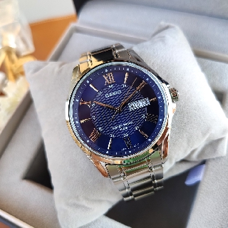 Đồng hồ nam casio 💖freeship💖đồng hồ casio mtp-1384d-2avdf kim loại mặt xanh