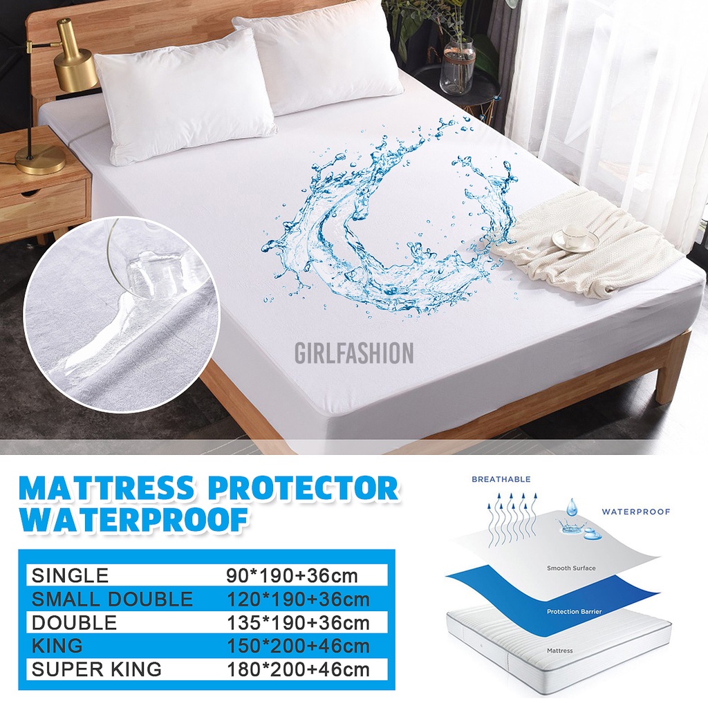 All Size Fully Fitted Cotton Terry Knitted Mattress Protector Topper Sheet Cover