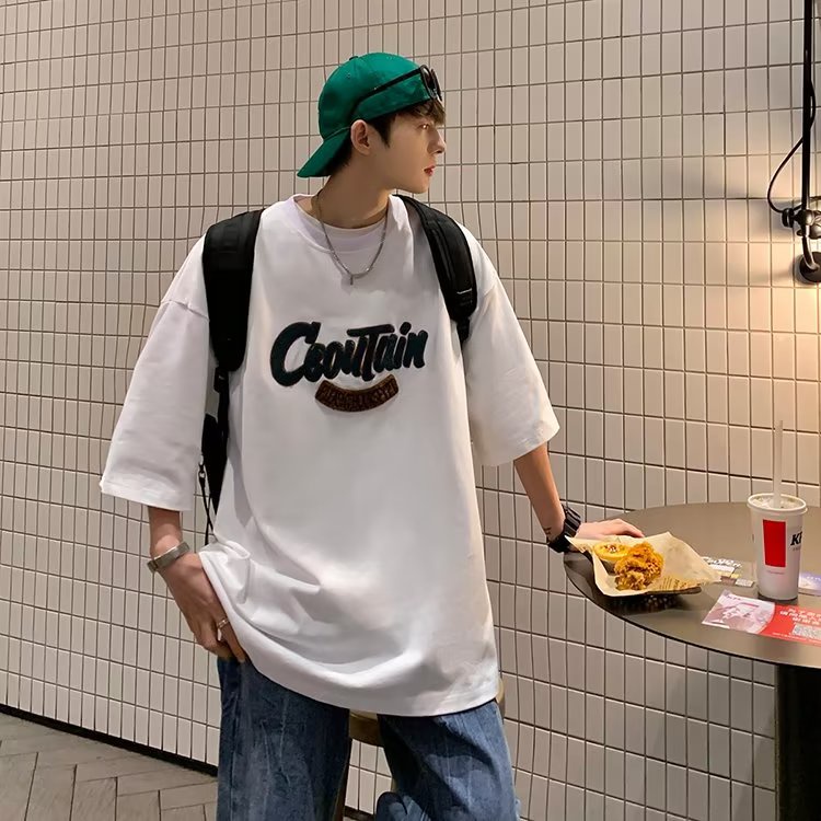 Áo Thun Dáng Rộng In Chữ Phong Cách Hip Hop Đường Phố Hàn Quốc Thời Trang Mùa Hè Cho Nam Và Nữ Cỡ Lớn M-8XL