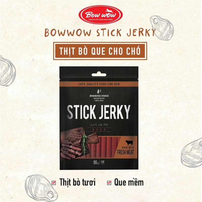 BOWWOW Beef Stick Jerky 90g ( Thịt bò que )