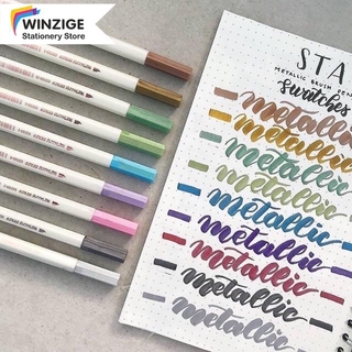  Winzige bút brush pen Metallic soft brush sign pen bút calligraphy brush  bút viết thư pháp đồ dùng học tập 