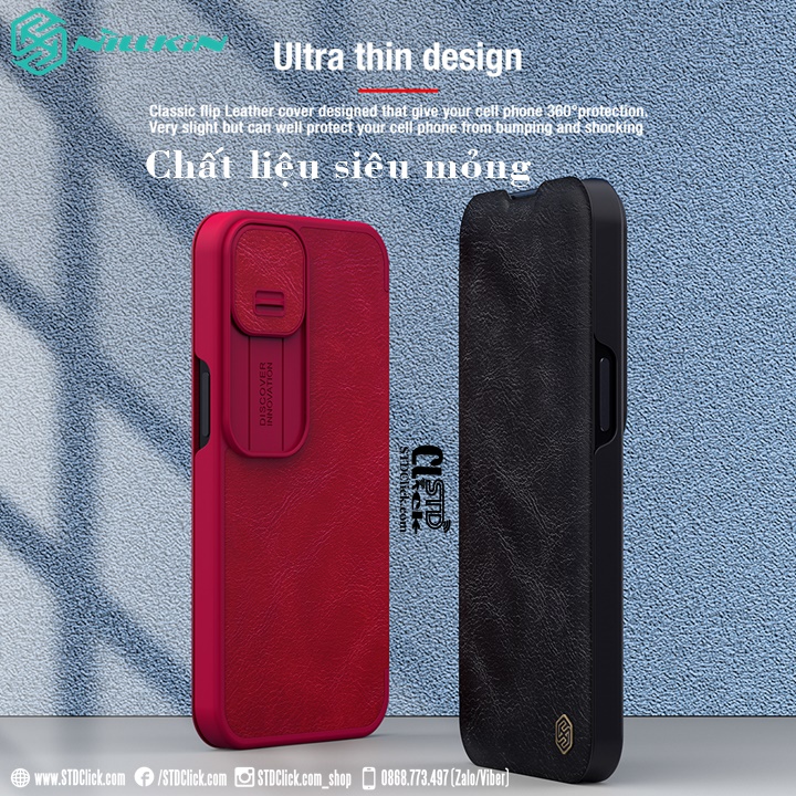 BAO DA IPHONE 13 NILLKIN QIN BẢO VỆ CAMERA CHÍNH HÃNG