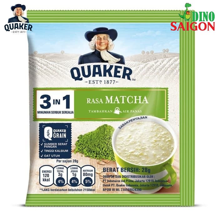 Combo 2 Gói Thức Uống Yến Mạch Quaker 3in1 Vị Cà Phê Mocha và Matcha Trà Xanh