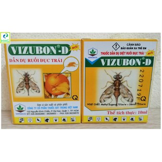 2 HỘP 4 lọ (10ml/lọ) THUỐC DẪN DỤ DIỆT RUỒI ĐỤC TRÁI VIZUBON-D