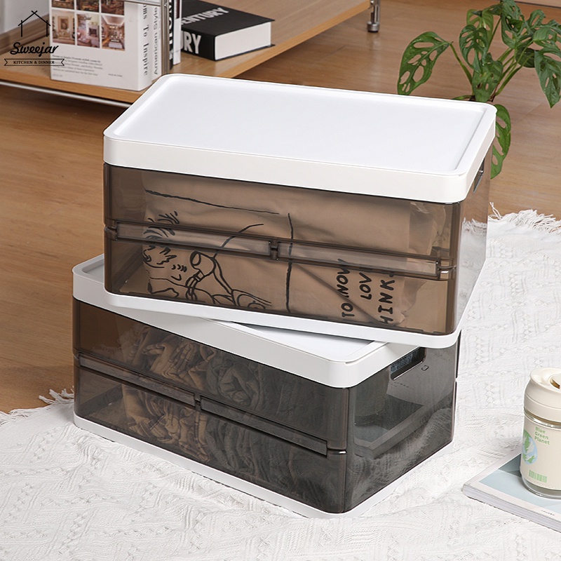 Hộp Đựng Quần Áo Bằng PP Có Ngăn Nắp Dung Tích 35L Tiện Dụng Cho Phòng Khách / Phòng Ngủ