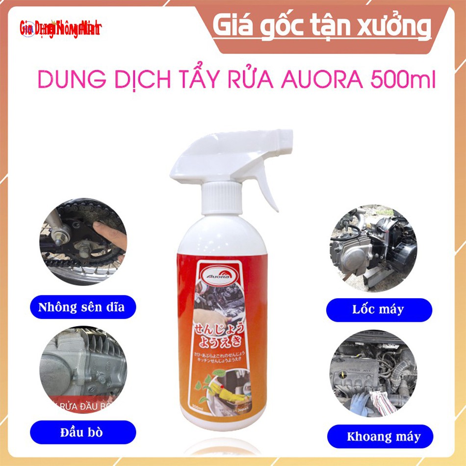 Dung dịch tẩy rửa Auora đánh bay mọi vết bẩn lâu năm, rỉ sét máy móc, dầu nhớt -Thương hiệu Nhật Bản