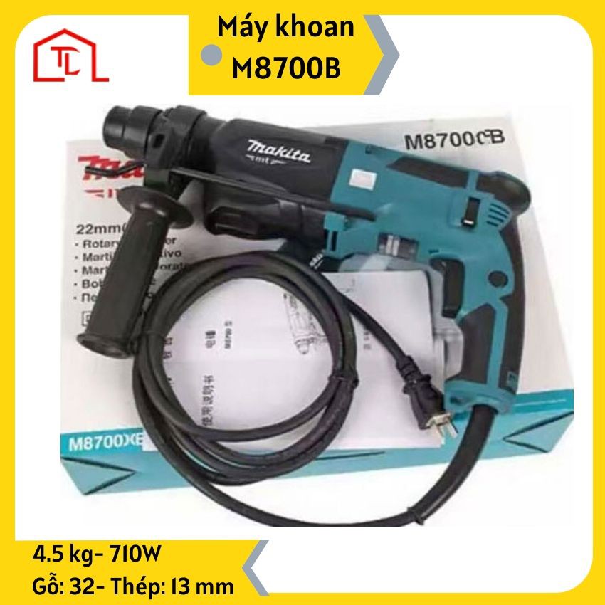 [CHÍNH HÃNG GIÁ TỐT] Máy khoan động lực Makita M8700B 710W  (bê tông 22mm thép 13mm gỗ 32mm) có bán tại Ngô Thành Lợi