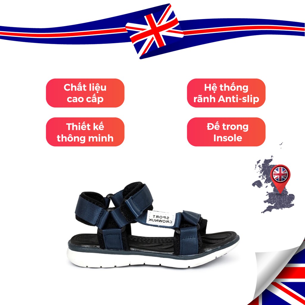 Giày Sandal Bé Trai Crown UK CRUK530 Nhẹ Êm Size 26-35/2-14 Tuổi