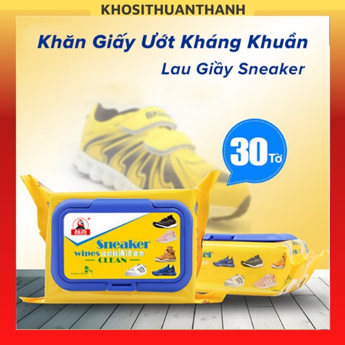 Giấy lau giày sneaker thần thánh có túi nhỏ gọn - túi 30 miếng tiện lợi (khosithuanthanh)