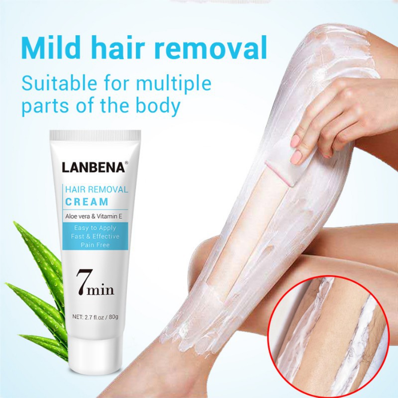 LANBENA Hair Removal Cream Painless Nourishing Hair Removal Depilatory Calming Balm for Hand Leg Armpit Body Care 80g