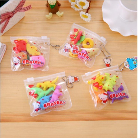tẩy cute 4 món hoa quả rau củ T19 gôm dễ thương