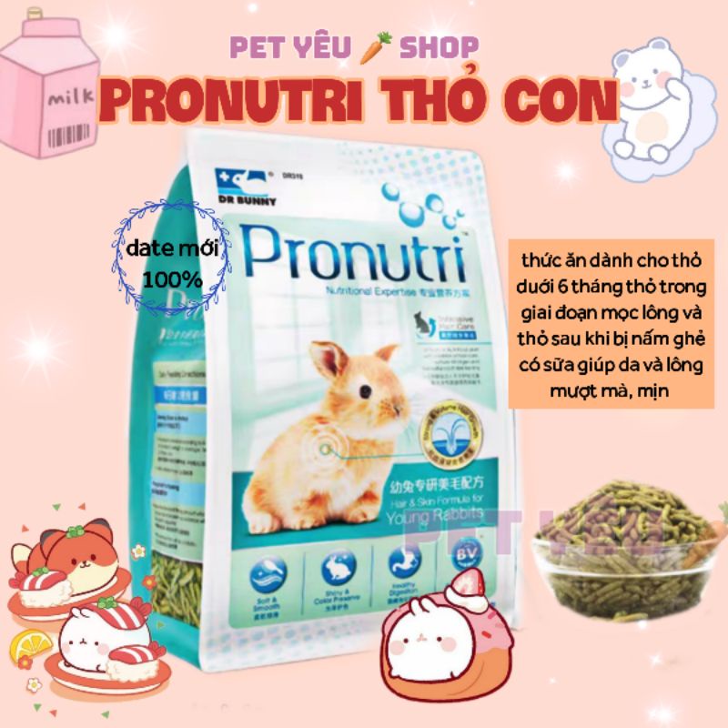 Cỏ nén PRONUTRI❤Date mới ❤Freeship❤ thức ăn làm.đẹp lông cho thỏ con(900gr)