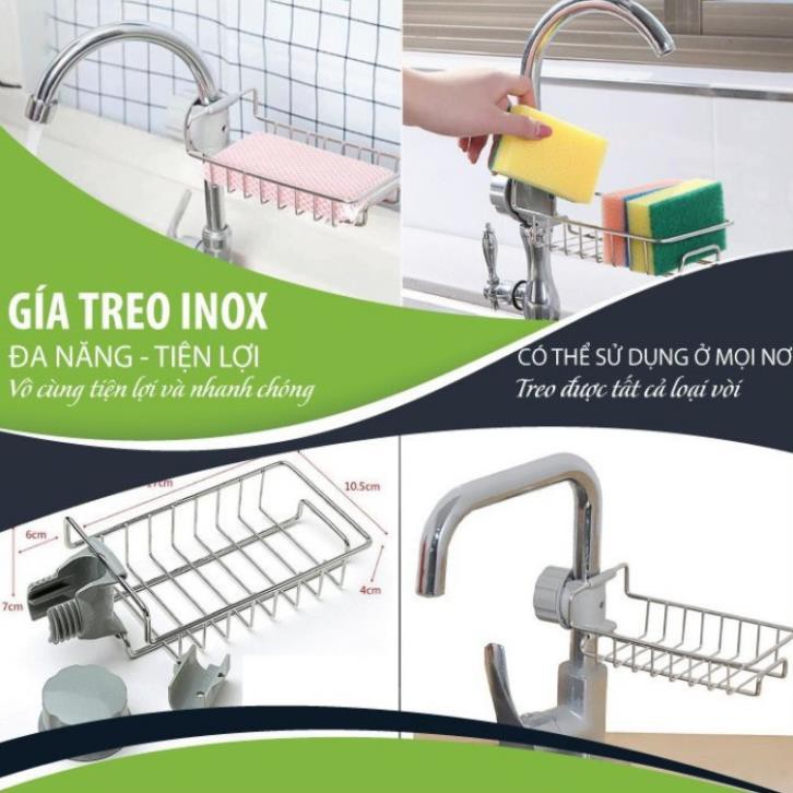 Giá inox La'Home gắn vòi bồn rửa thông minh, kệ inox gắn vòi nhà tắm cao cấp