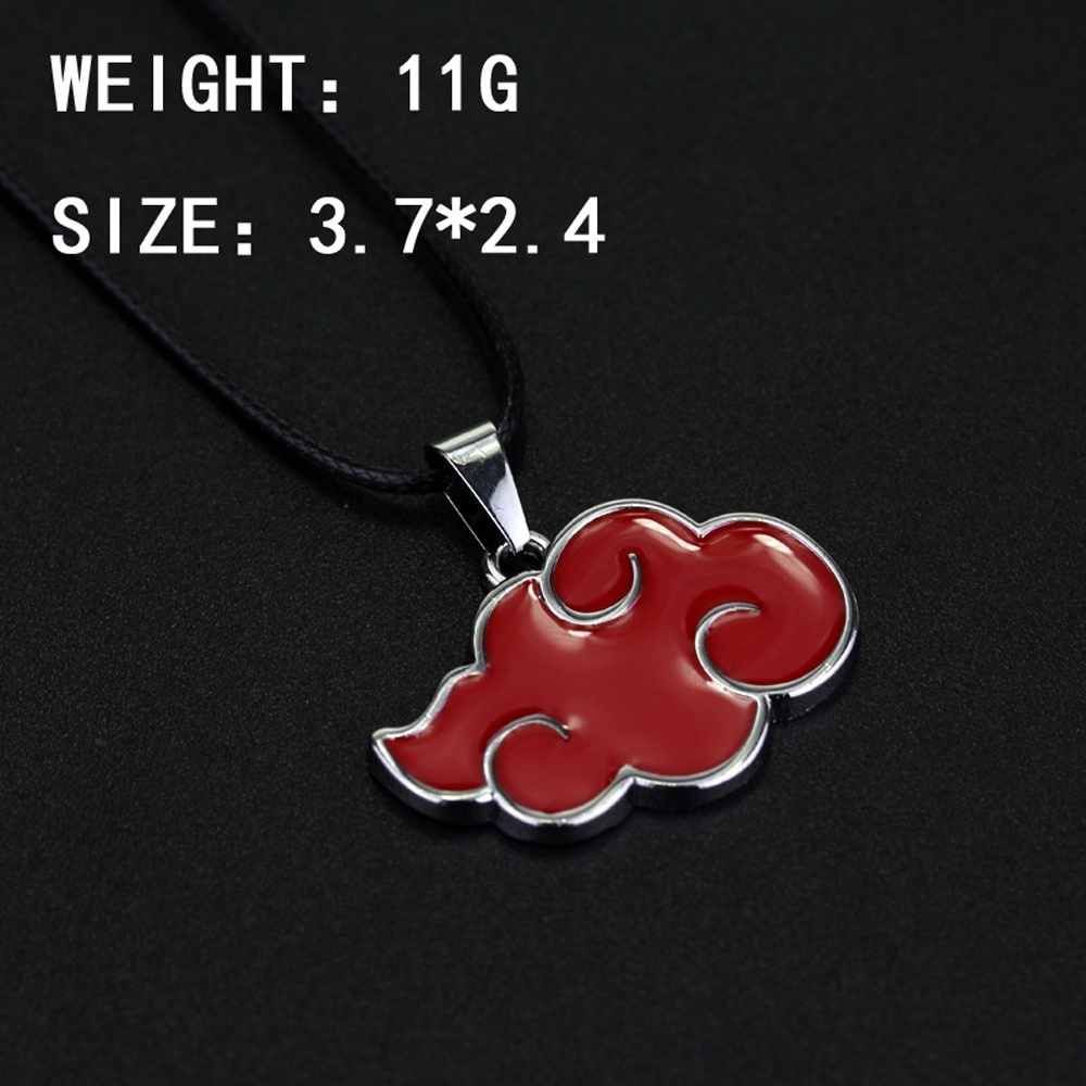 MARTIN1 Cool Statement Red cloud Necklace Konoha Akatsuki Organization Anime Pendant Japan Ninja Gothic Jewelry Cosplay Kunai Shuriken Naruto