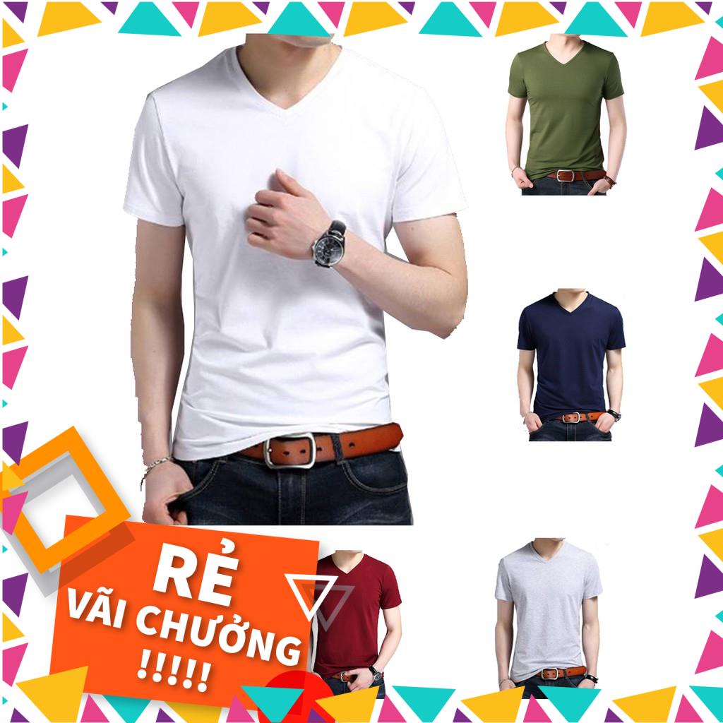 [Hàng Xả Kho Giá Vốn] Áo thun nam cổ tim tay ngắn chất 100% cotton đẹp nhiều màu thời trang _vifa